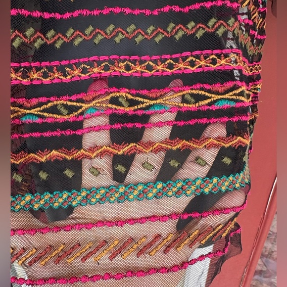 Anthropologie Meave women’s Naples Embroidered Mesh Blouse multicolor size S - Picture 9 of 12